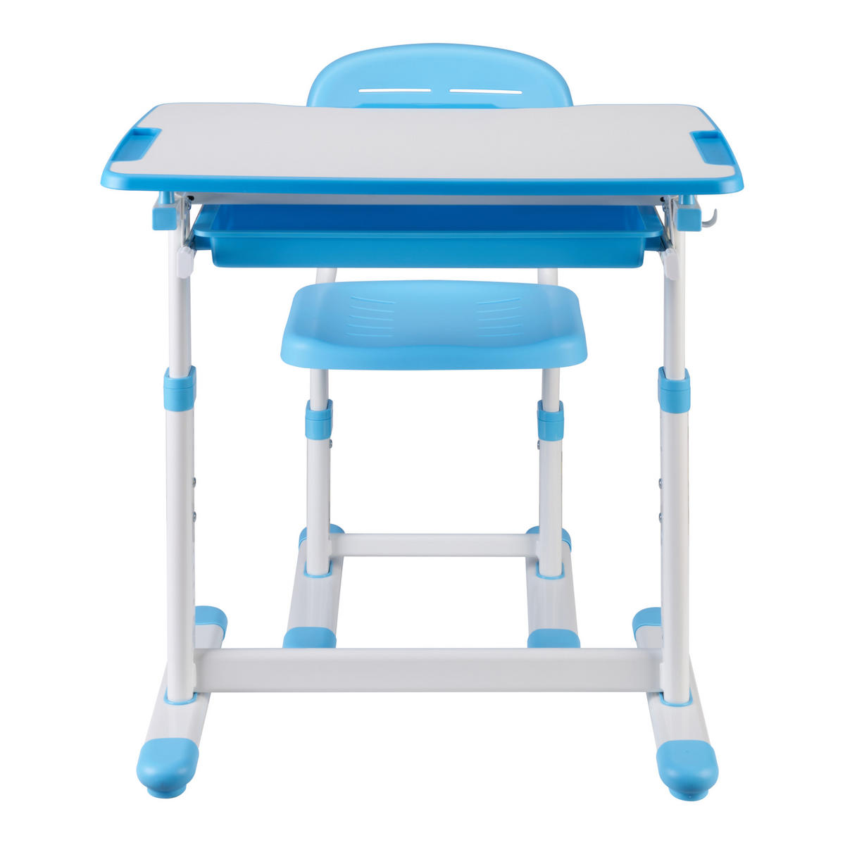 KINDERSCHREIBTISCH-SET 2 TLG. Sala - Blau/Weiß, Holzwerkstoff/Kunststoff (66.5/54/47.5cm) - [en.casa]