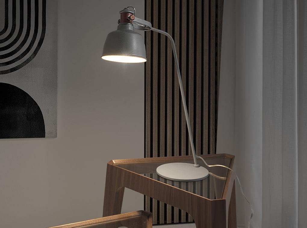 TISCHLAMPE Stahl Grau - Grau, Metall (18/42/60cm) - ANGEL CERDA
