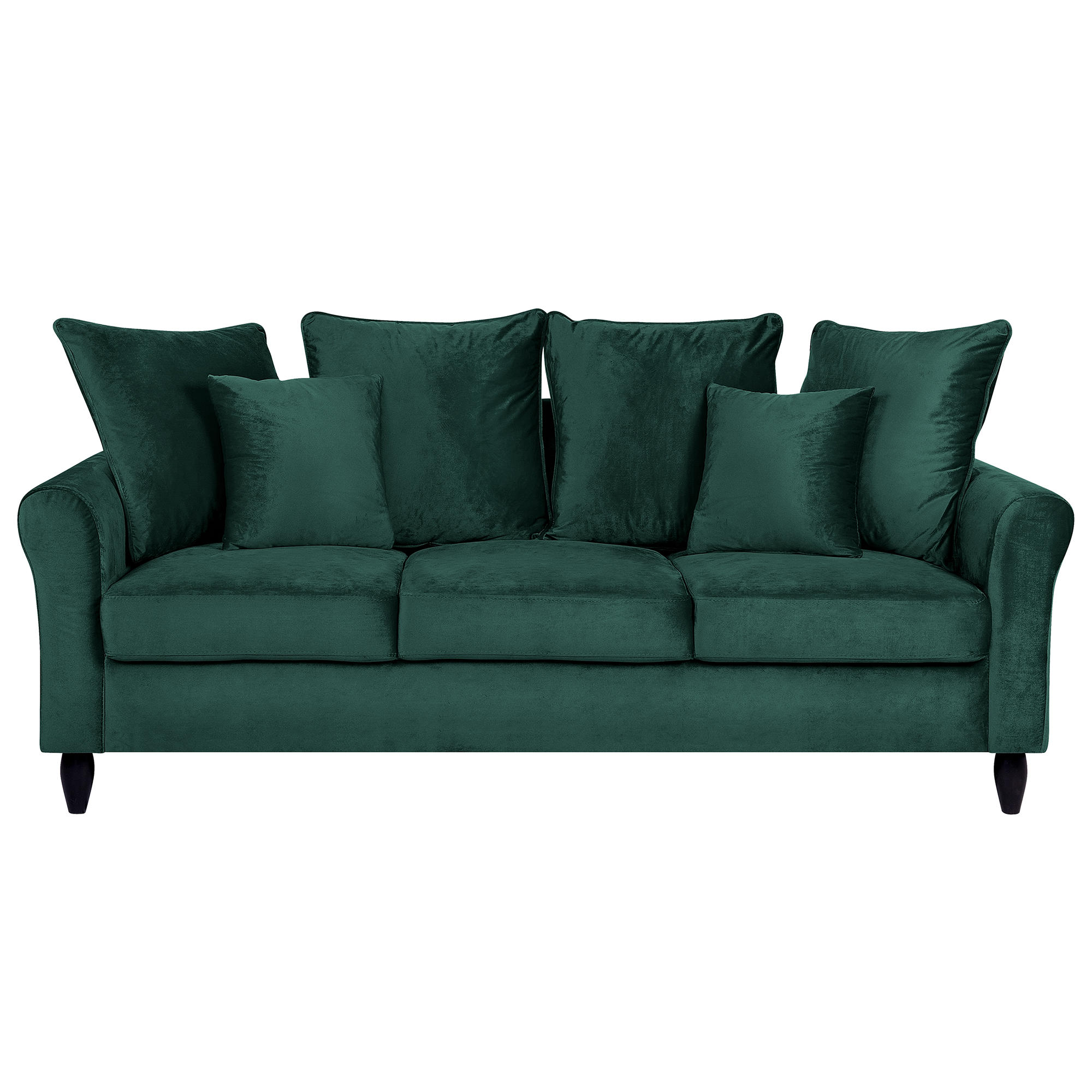 3-SITZER-SOFA Samtstoff Dunkelgrün Bornholm - Dunkelgrün, Textil (197/76/79cm) - Beliani