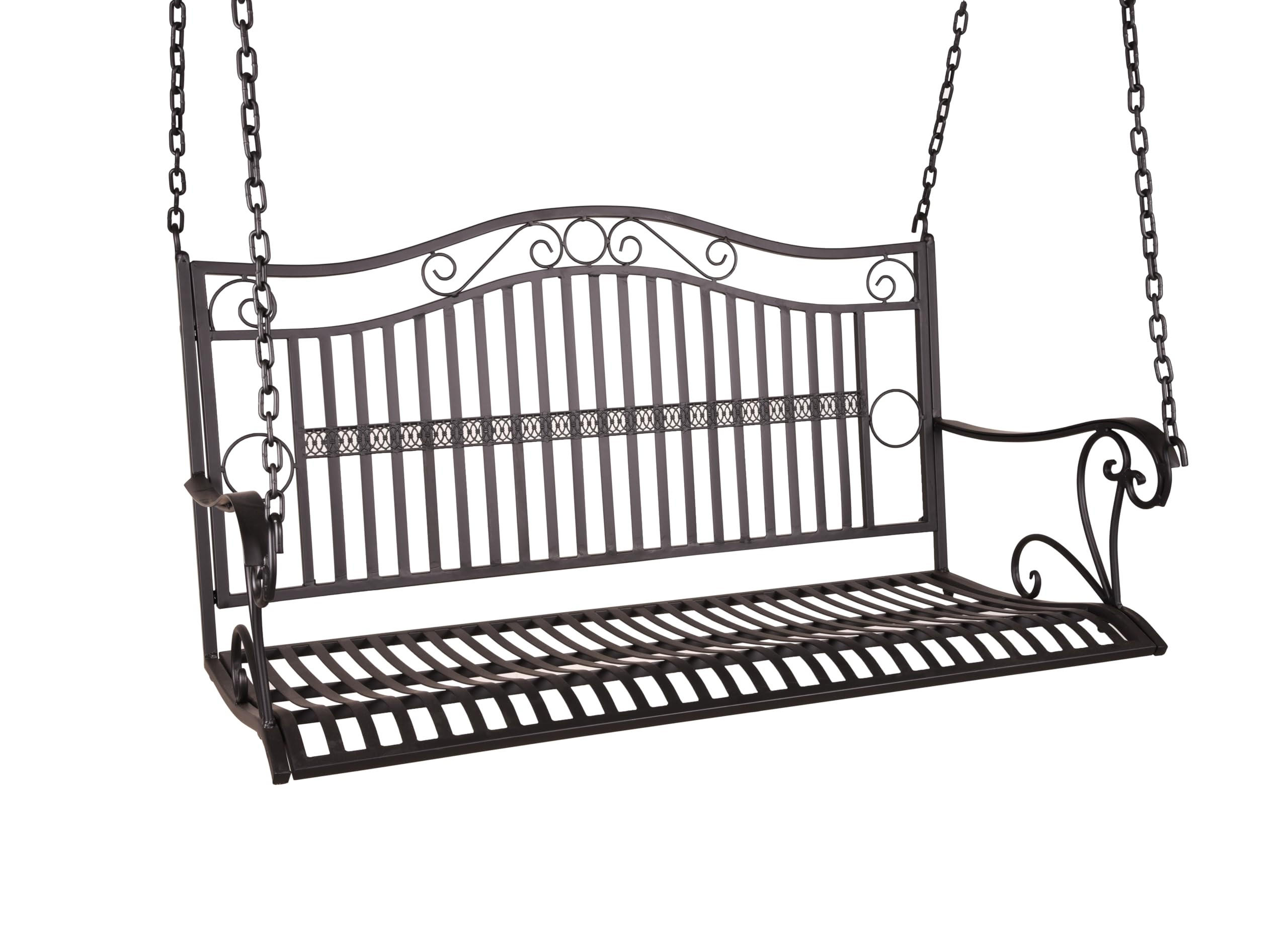 GARTEN-HÄNGEBANK Silvia Hängebank - Schwarz, Metall (50/58/114cm) - DELUKE