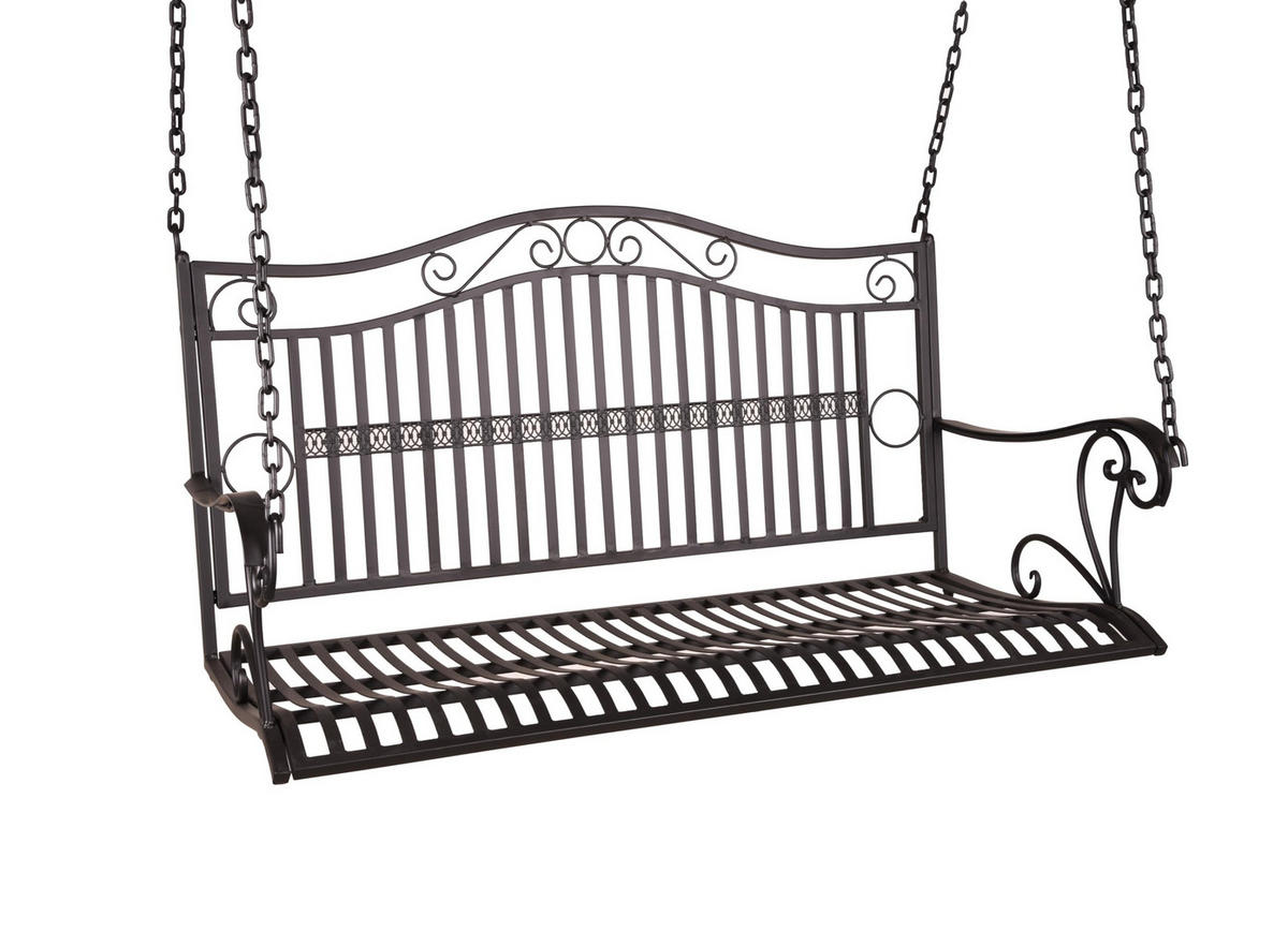 GARTEN-HÄNGEBANK Silvia Hängebank - Schwarz, Metall (50/58/114cm) - DELUKE