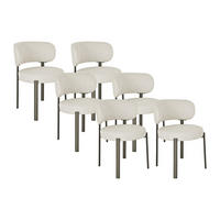 STUHL - 55 x 60.5 - stoff - cremefarben Asilova - Creme, Textil/Metall (55/78.5/60.5cm) - Vente-Unique