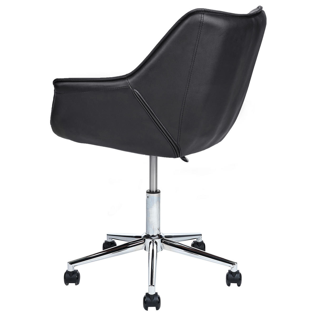 BÜROSTUHL Kunstleder Schwarz Newdale - Schwarz, Textil/Metall (62/79/62cm) - Beliani