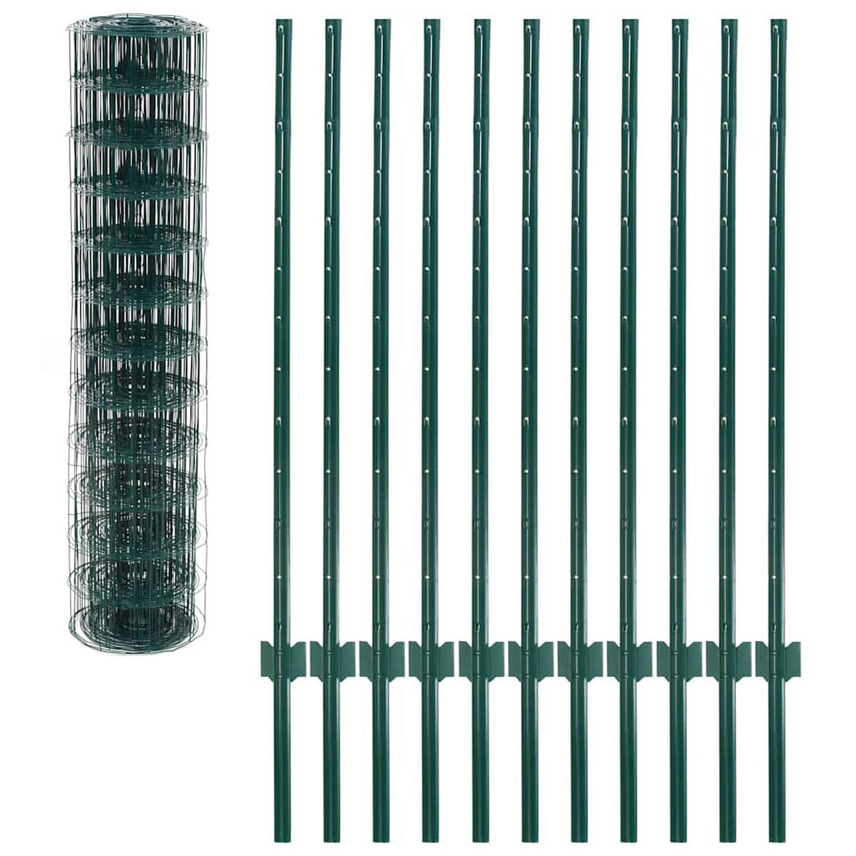 METALLZAUN Stahl 20/1,2 M Grün - Grün, Metall (3/120cm) - vidaXL