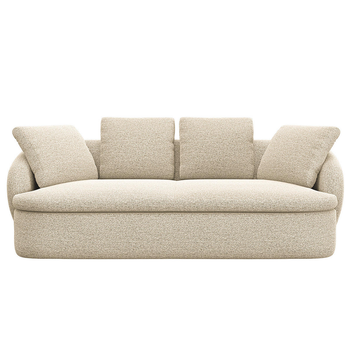 3-SITZER SOFA - Creme, Textil (217/74/102cm) - home24