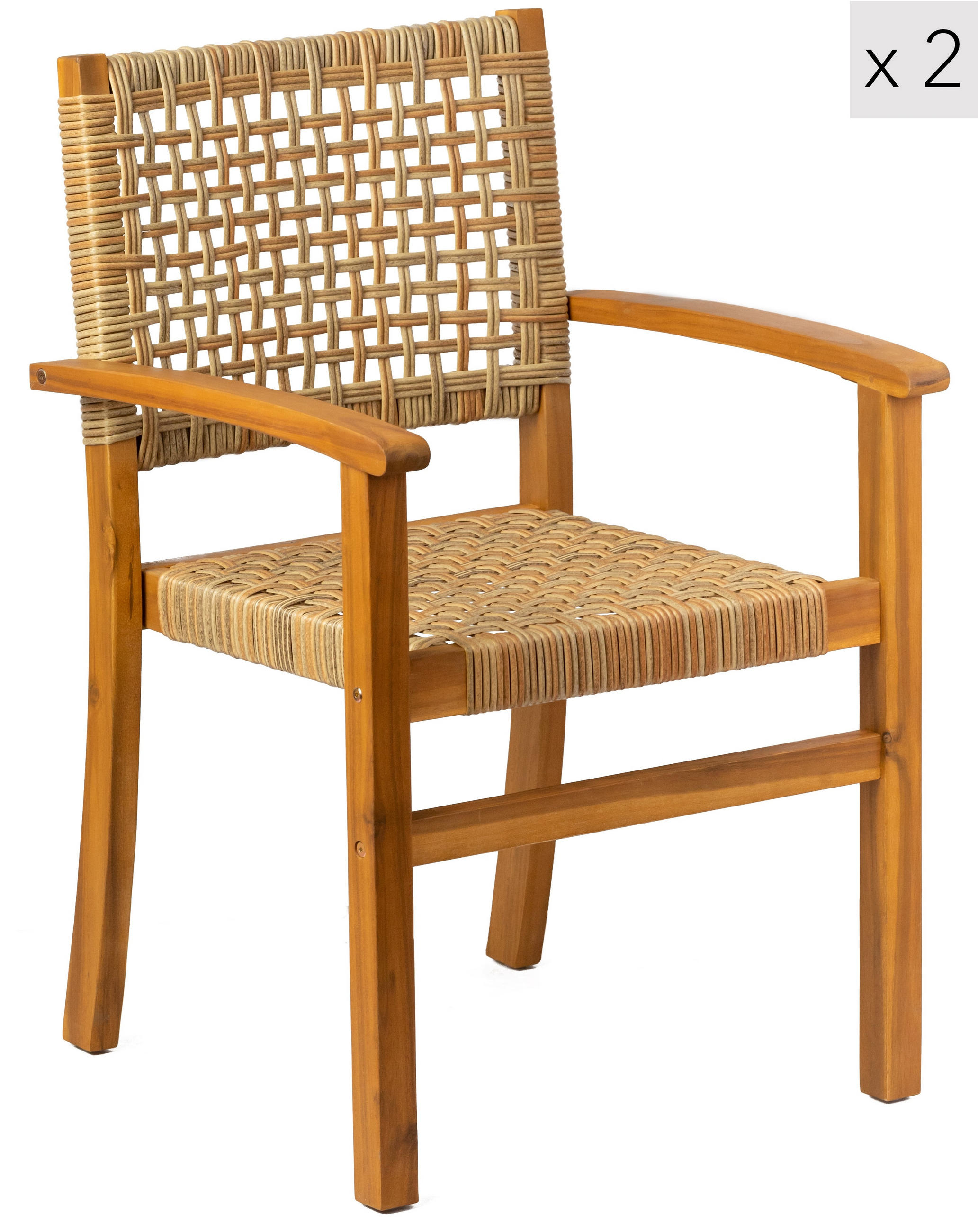 GARTENSTUHL 2er-Set Holz Braun - Braun, Holz (57/88/54cm) - Nordlys