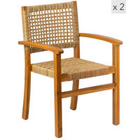 GARTENSTUHL 2er-Set Holz Braun - Braun, Holz (57/88/54cm) - Nordlys