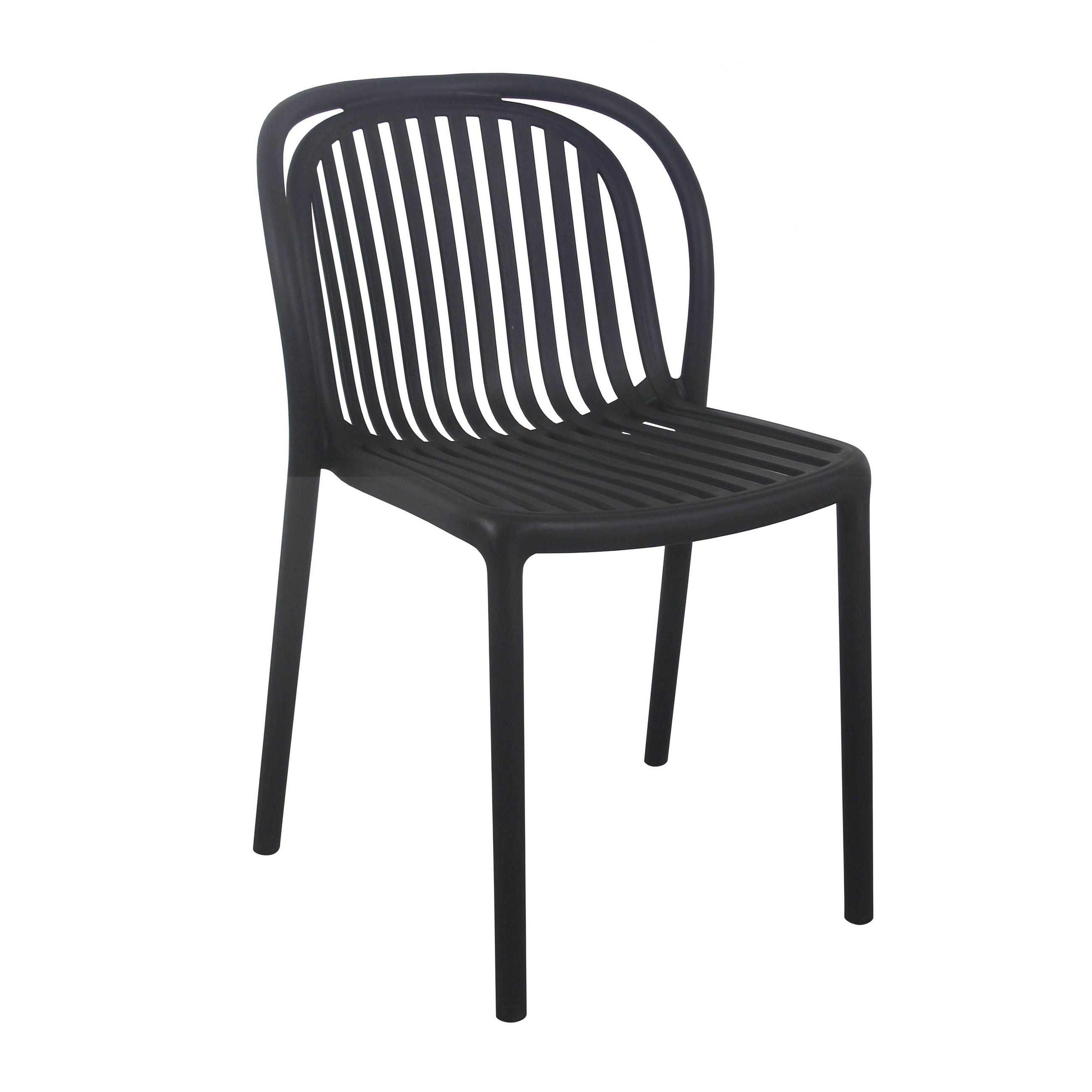 GARTENSTUHL, Schwarz - Schwarz, Kunststoff (58/49cm) - Oviala