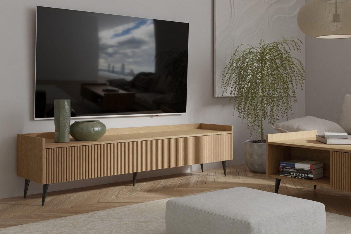 TV-LOWBOARD DALIA 05 180 / 45 / 41 cm in Frühlingseiche - Walnussfarben, Holzwerkstoff (180/45/41cm) - Deine Möbel 24