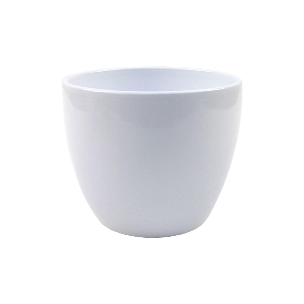 BLUMENTOPF Sylt Keramik rund glänzend Weiß 11/9 cm - Weiß, Keramik (9.5cm) - LENI