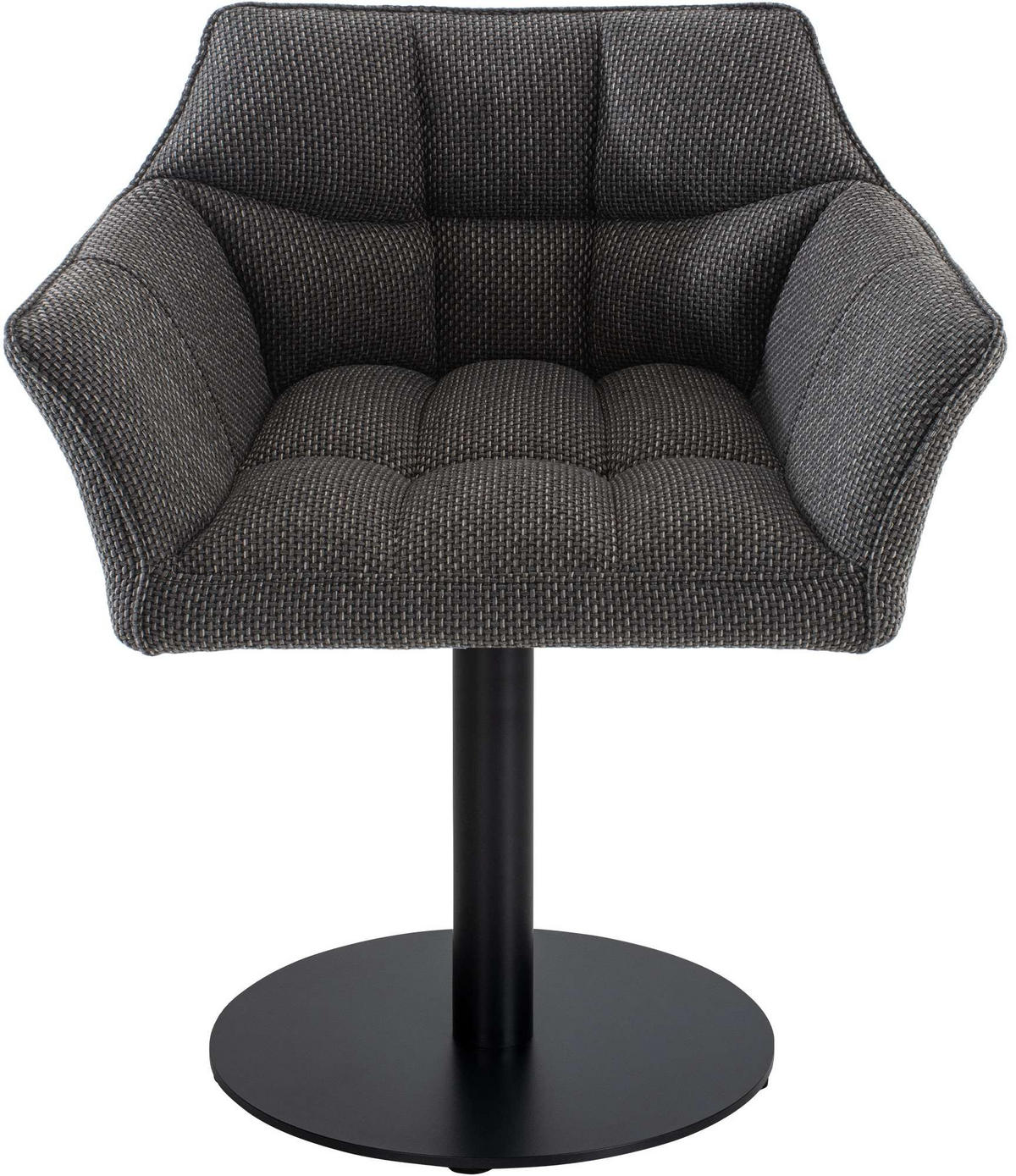 SESSEL Stoff titangrau - Graubraun/Schwarz, Textil/Metall (64/75/48cm) - CLP