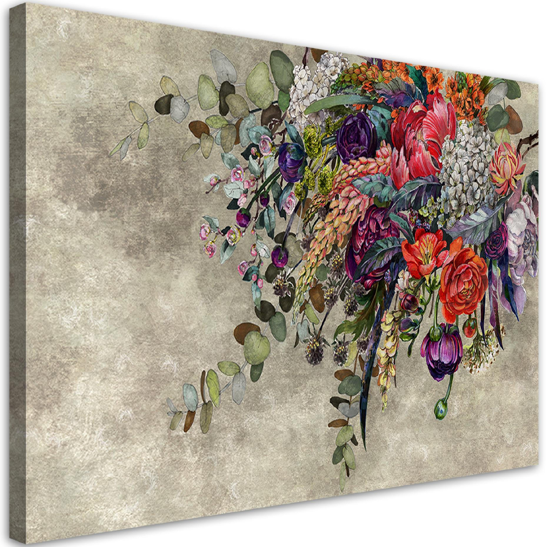 WANDBILD blumenstrauß - Beige, Textil (60/40cm) - Feeby