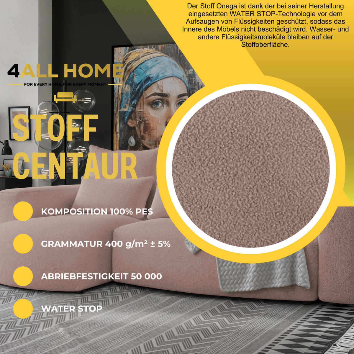 ECKSOFA Travis mit Bettkasten und Schlaffunktion, L-Form, Boucle, Universal - Altrosa, Holzwerkstoff (248/148cm) - 4ALL HOME