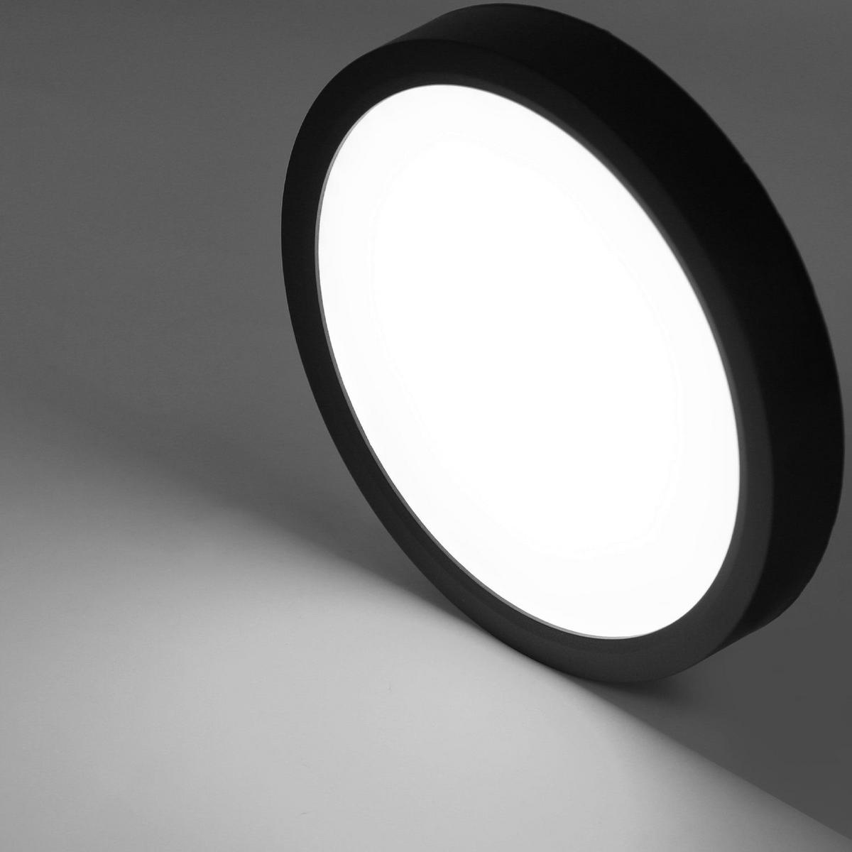 LED-DECKENLEUCHTE Berlin 23 cm - Schwarz, Kunststoff (23/23/2.5cm) - Nettlife