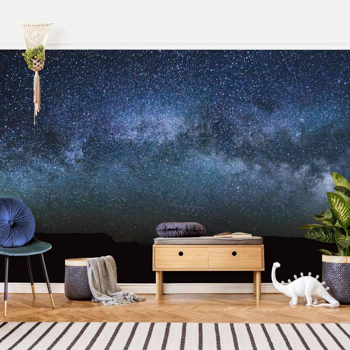 FOTOTAPETE Leuchten des Sternenhimmels 336/225 cm - Schwarz, Papier (336/225cm) - Bilderwelten