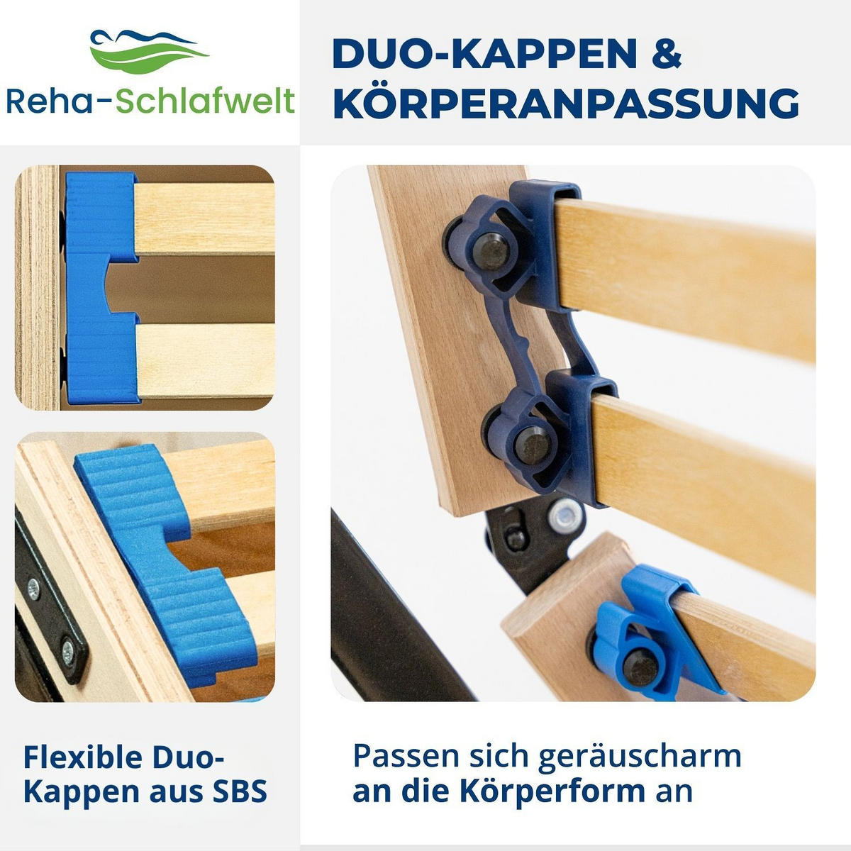 LATTENROST HARMONYFLEX mit Motor, komplett montiert, 90 x 200 cm - Naturfarben, Holz (90/200cm) - Reha-Schlafwelt