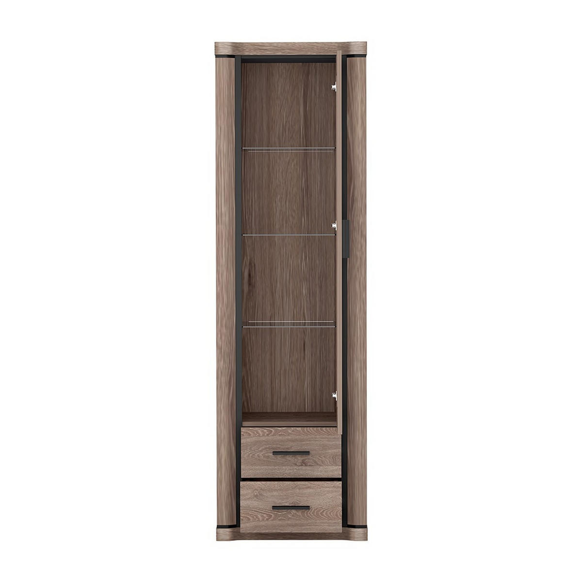 VITRINE Dallas D-16 58 x 192 x 45 cm Trüffeleiche - Trüffeleichefarben, Glas/Holzwerkstoff (58/192/45cm) - Koseto