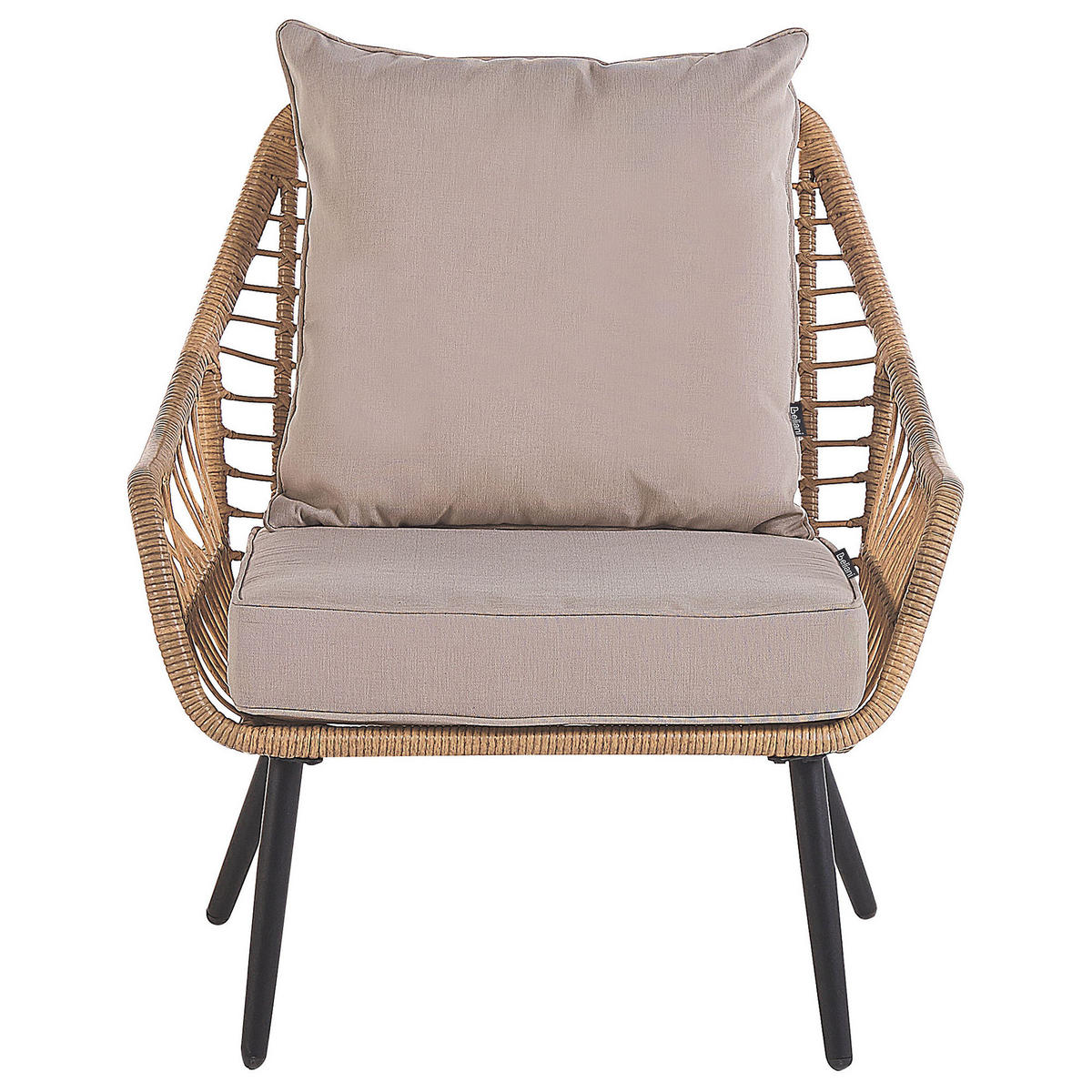 OUTDOOR-KISSENBEZUG Set Beige Laureto - Beige, Textil (56/52cm) - Beliani