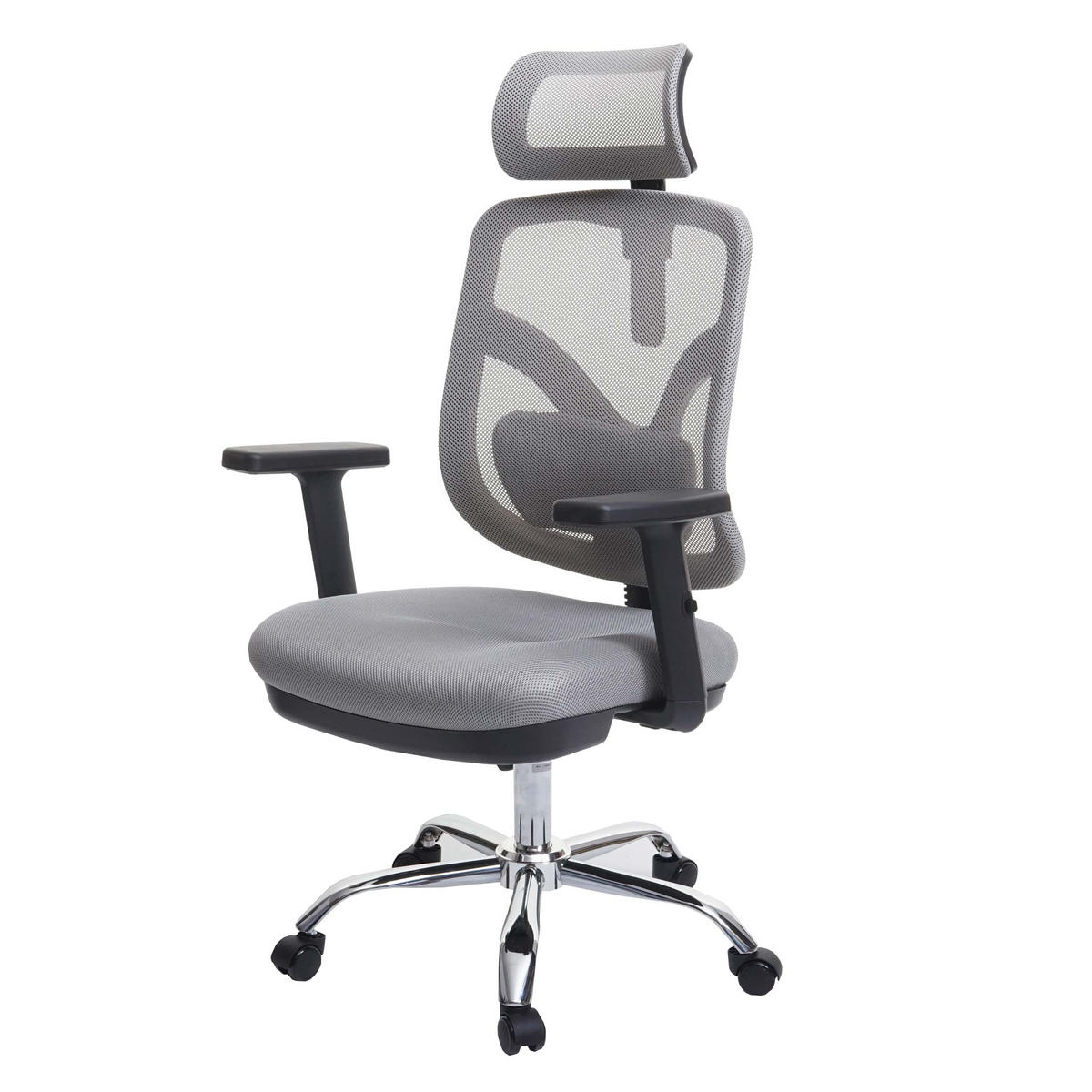 BÜROSTUHL Grau - Grau, Textil (66/127/93cm) - SIHOO