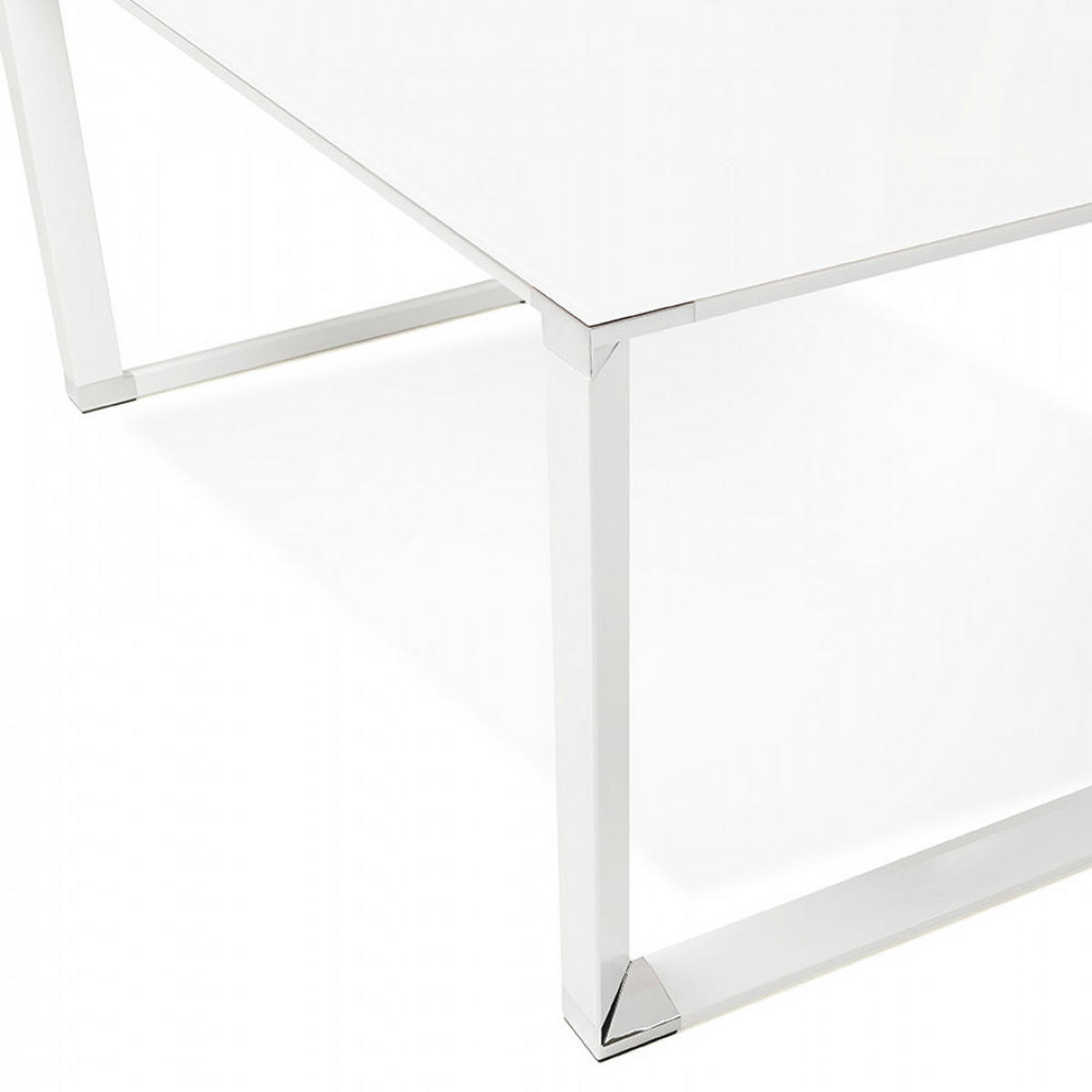 SCHREIBTISCH Weiß 160x80x73 cm - Weiß, Glas/Metall (160/80/73cm) - AlterEgo
