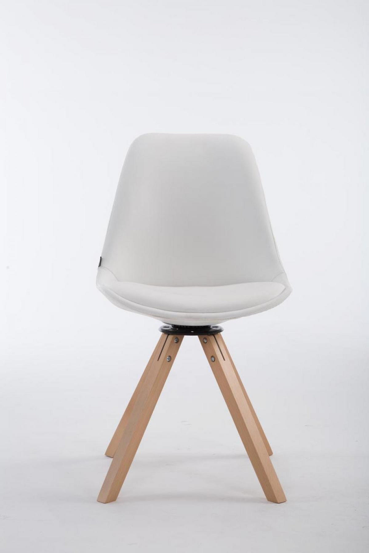 STUHL Lederlook weiß - Weiß, Holz/Textil (48/84/56cm) - CLP