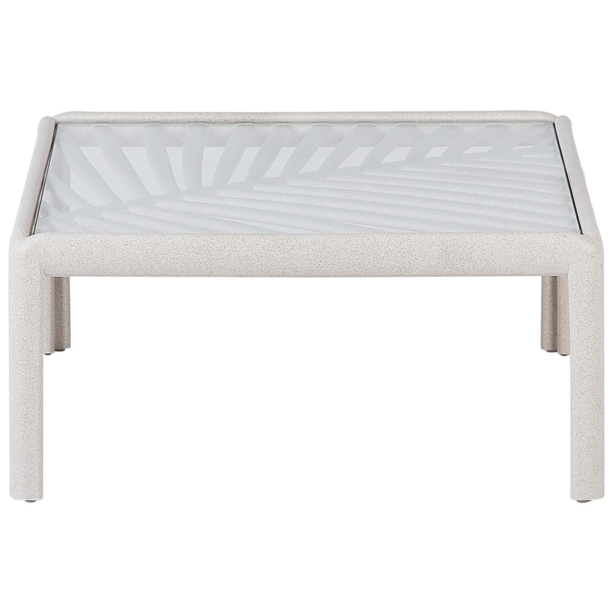 GARTENTISCH Beige Ferretti - Beige, Kunststoff (69/69/32cm) - Beliani