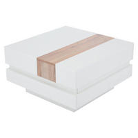 COUCHTISCH DE-191 Ausziehbar Weiß - Weiß, Holzwerkstoff (70/70/39cm) - ComfortXL