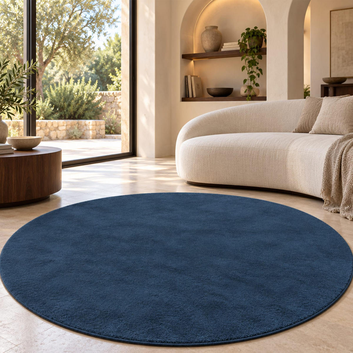 KURZFLORTEPPICH 80/80 cm Cadiz 630 - Blau, Kunststoff (80/80cm) - Paco Home