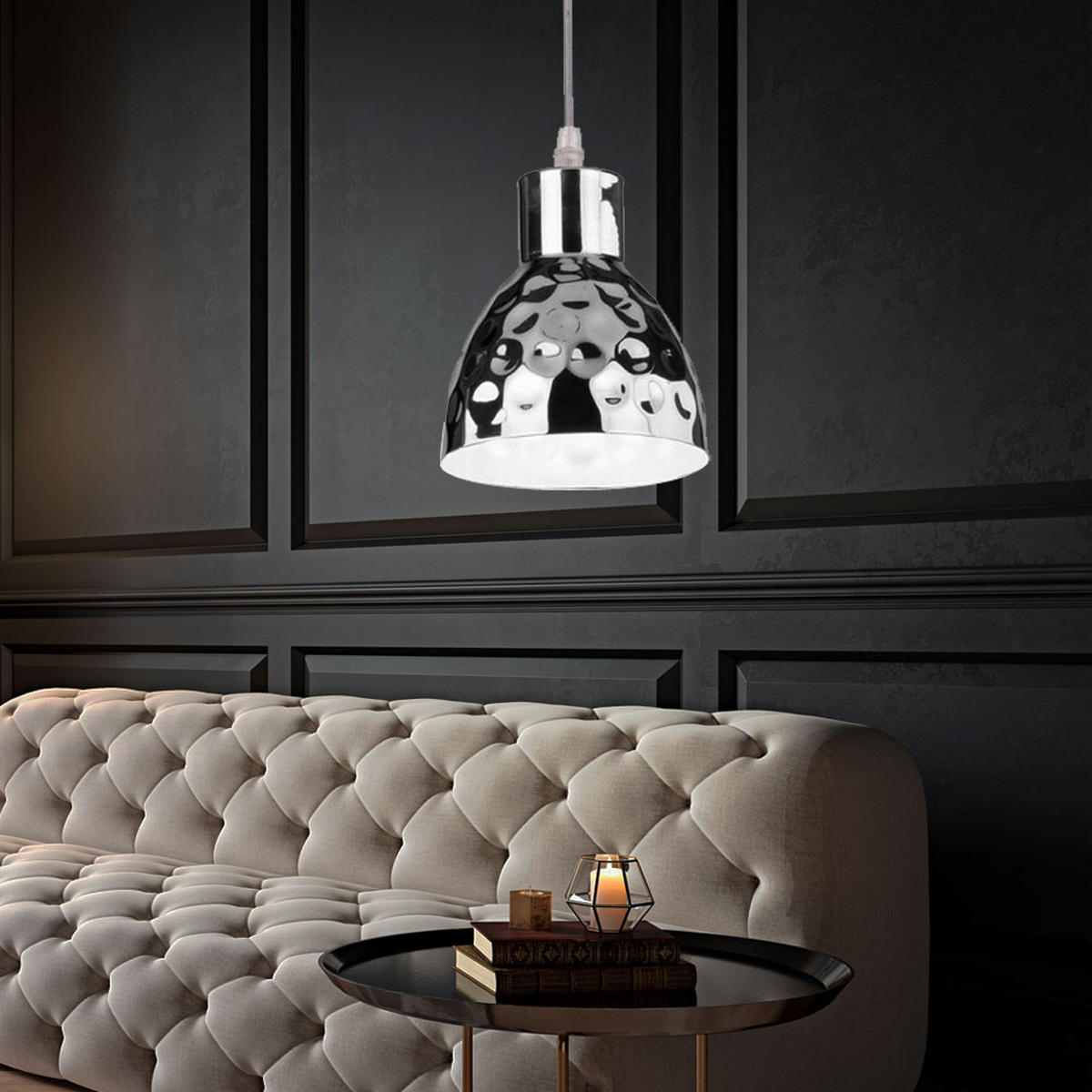 LED HÄNGELEUCHTE Chrom Silber - Silberfarben, Metall (15/100/100cm)