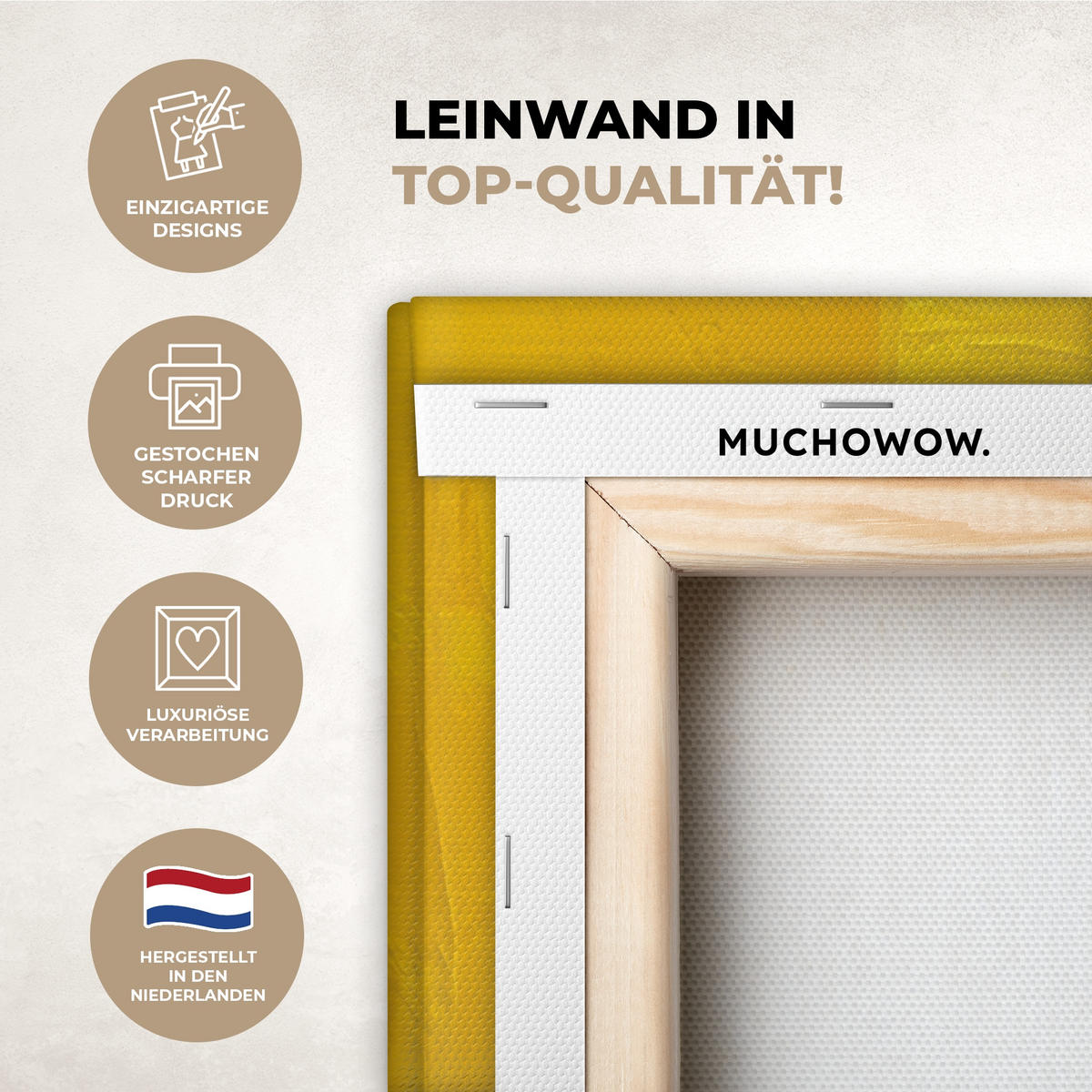 LEINWANDBILD Frida Kahlo - Frau - Gelb - Blau - Blumen 60x90 cm - Gelb, Textil (60/90cm) - MuchoWow