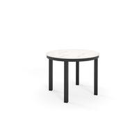 ESSTISCH BERNARDIN - Weiß Hochglanz/Schwarz, Holzwerkstoff/Metall (100/100/76cm) - Meblini