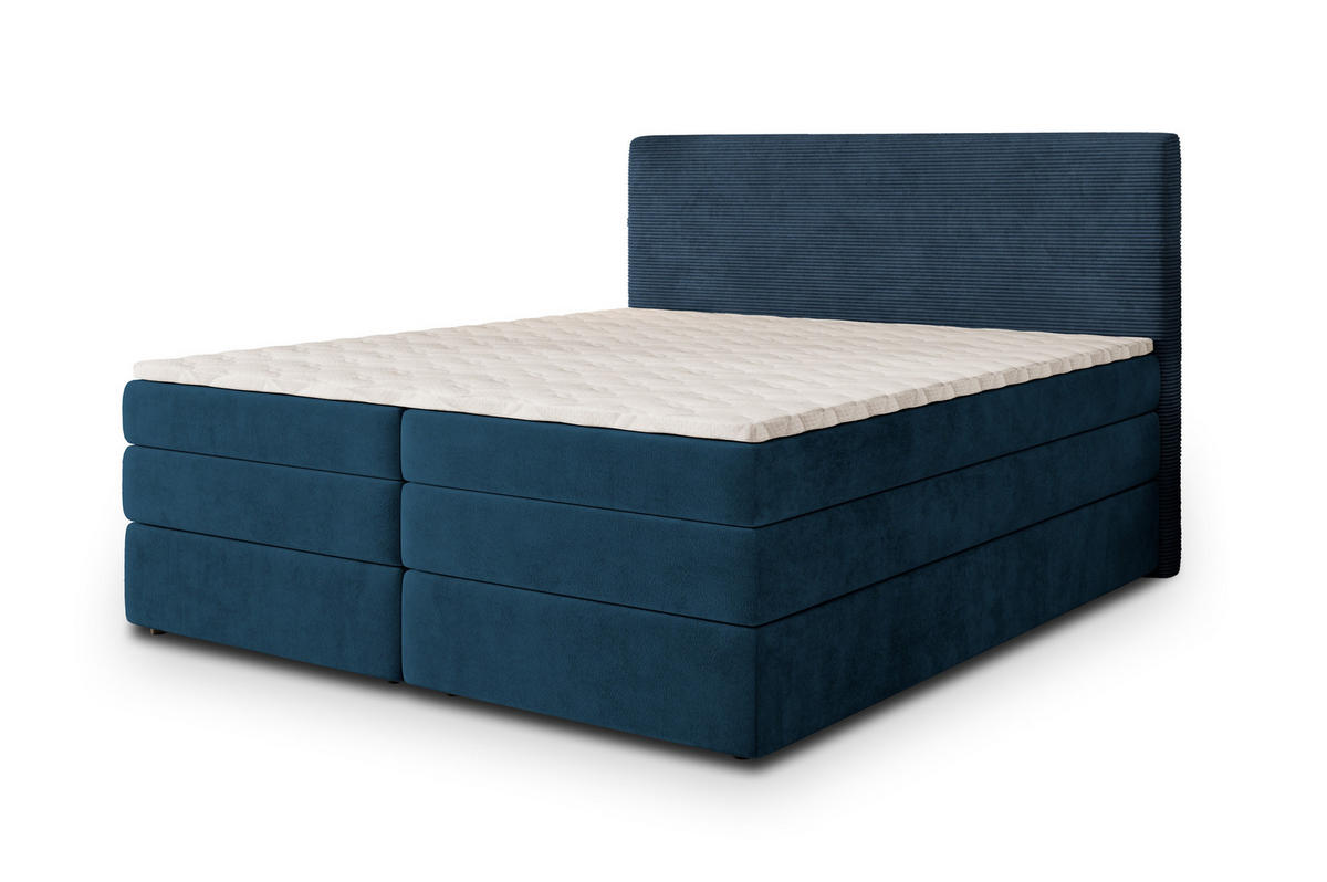 POSTEL BOXSPRING MATERN 160x200 cm, s matrací a úložným prostorem, modrá - modrá, kompozitní dřevo/textil (160/200cm) - MASSENO