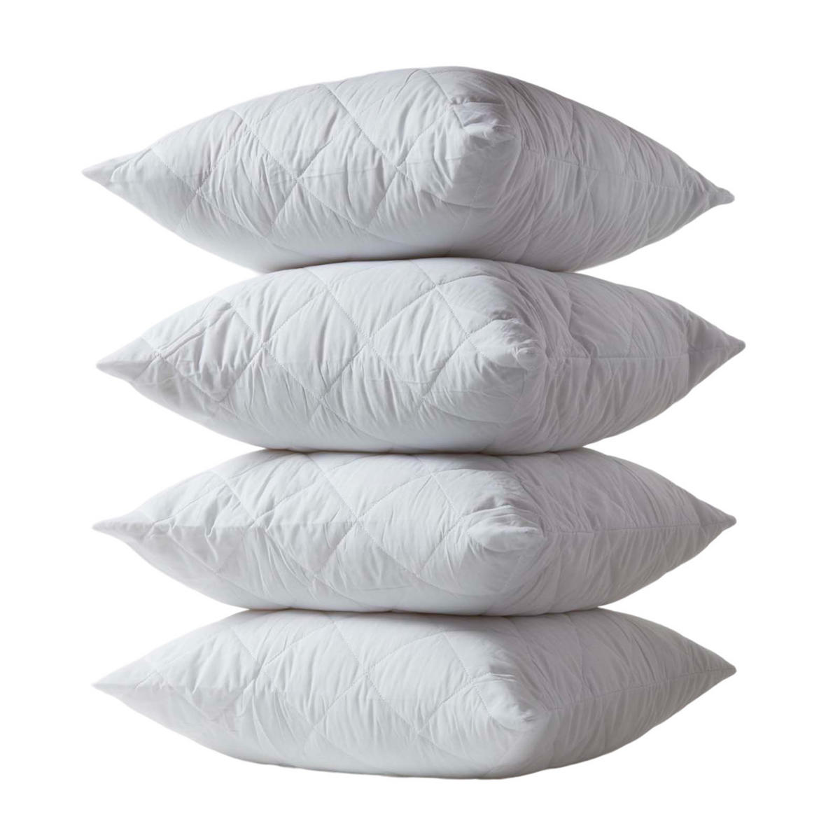 KISSENSCHONER gesteppt 80/80 cm, 4er-Set, mit Reißverschluss - Weiß, Textil (80/80cm) - Homescapes