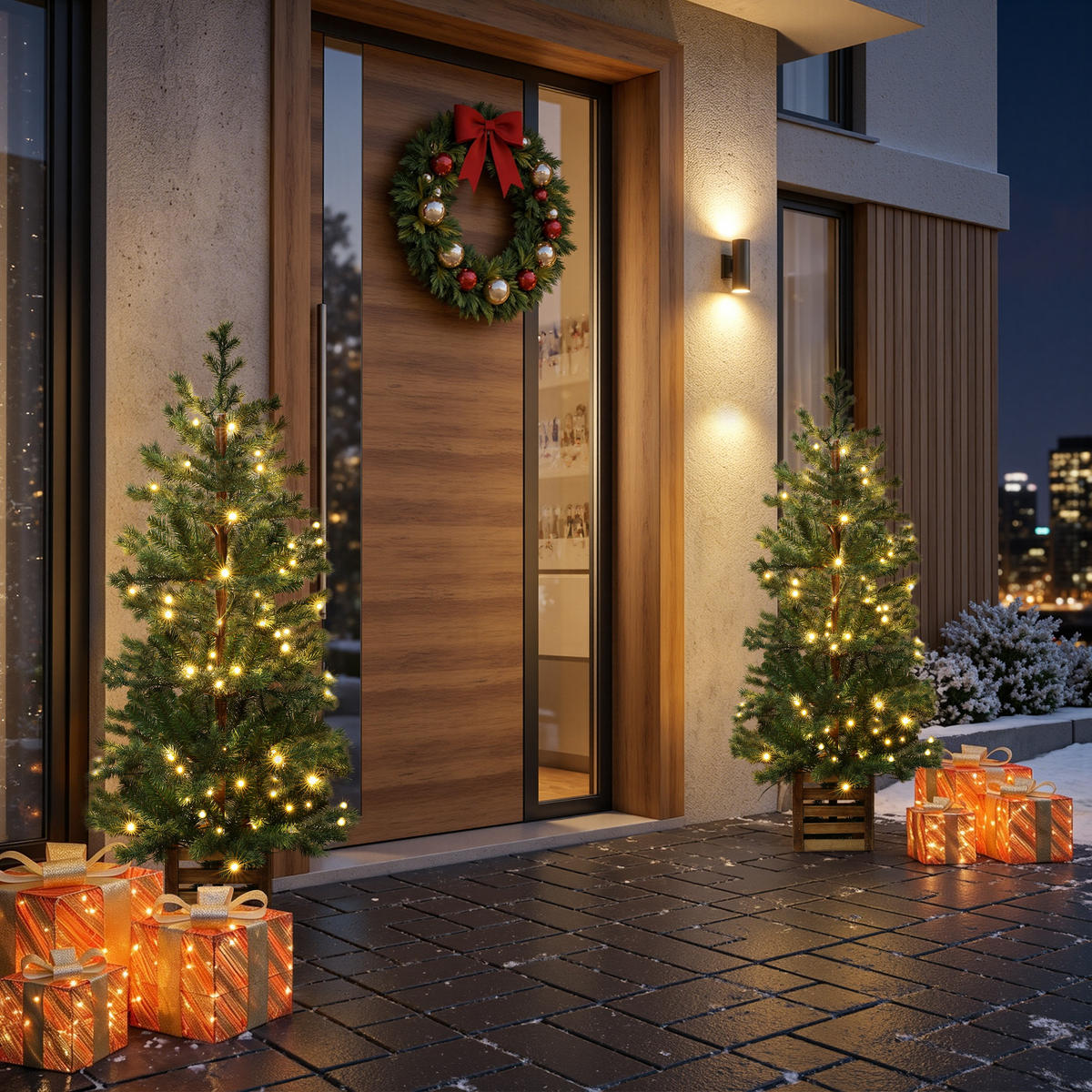 WEIHNACHTSBAUM 120 cm mit Beleuchtung, 537 PE-/PVC-Spitzen, 100 LEDs - Grün, Kunststoff (120cm) - Hometopia