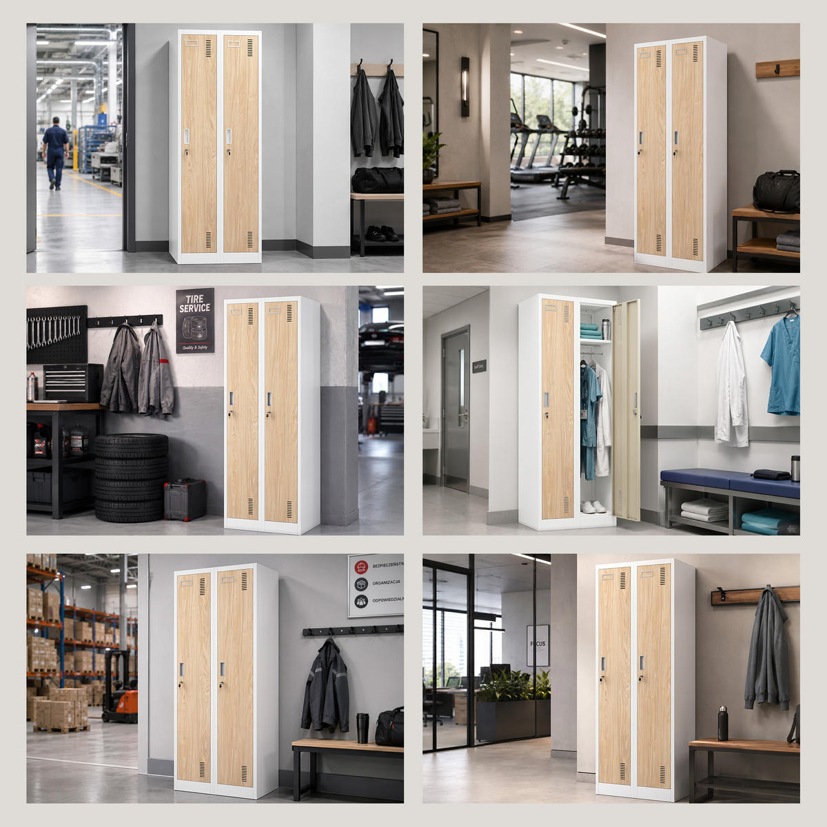 ZWEIFACH-PUTZSCHRANK KACPER II 180x60x50 cm - Weiß/Sonoma Eiche, Metall (60/180/50cm) - Jan Nowak