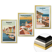 WANDBILDER 3er Set - 40x60 cm Goldrahmen - Ansichten europäischer Küstenstädte - Goldfarben, Kunststoff (40/60cm) - ArtPrintCave