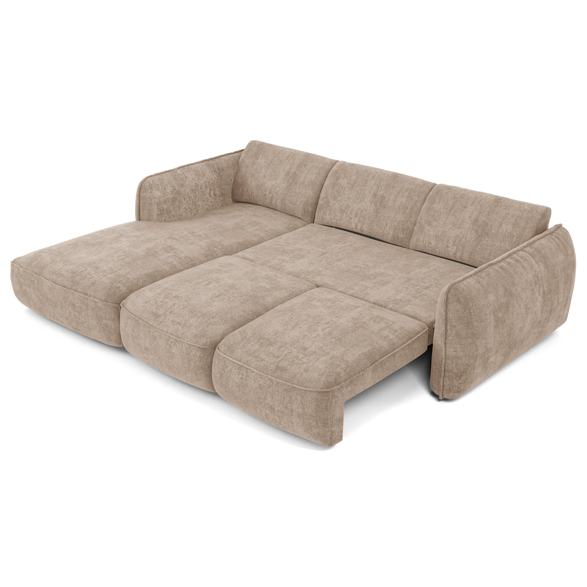 ECKSOFA RECHTS Rastervelours 274cm - Beige, Textil (274/174cm) - Sia Home