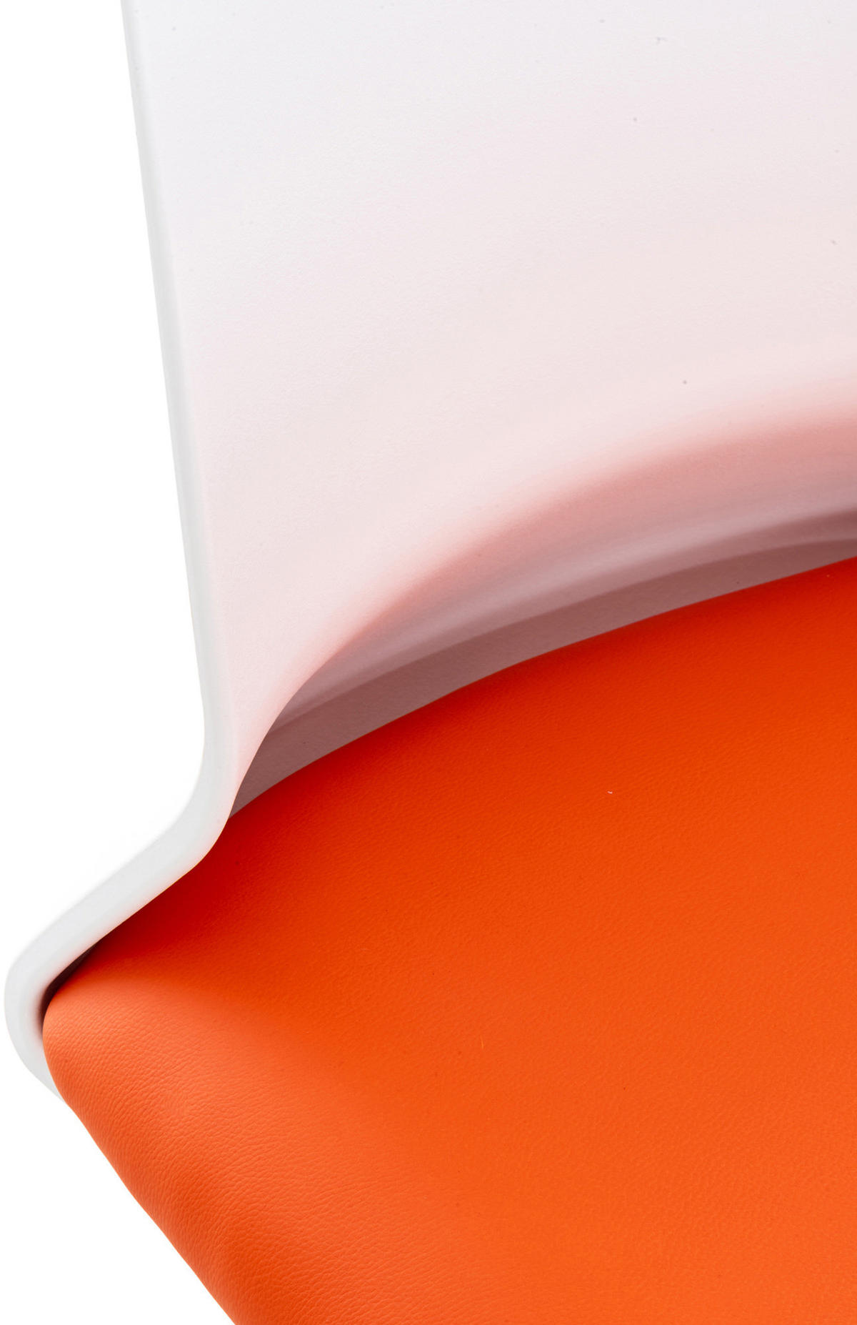 DREHSTUHL Lederlook orange - Weiß/Orange, Kunststoff/Textil (61/92/61cm) - CLP