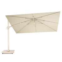 AMPELSCHIRM rechteckig 2.6 x 3.5 m Challenger T² Premium 360° kippbar natur/sand - Creme, Metall (350/260cm) - Platinum