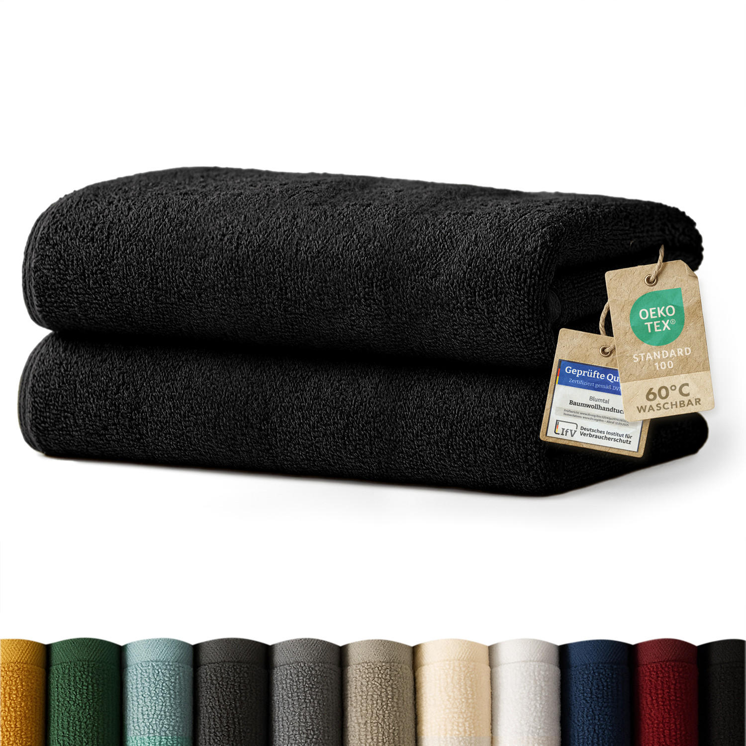 SAUNOVÁ OSUŠKA sada 2 ks, 2x saunová osuška 80/200 cm, černá - černá, textil (80/200cm) - Blumtal