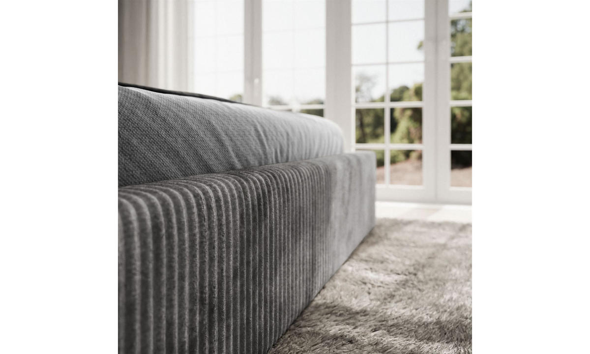 POLSTERBETT TILIA 140x200 cm Tilia 90, 34 Holzlatten, Kopfteil 95 cm - Grau, Textil (140/200cm) - Lookway