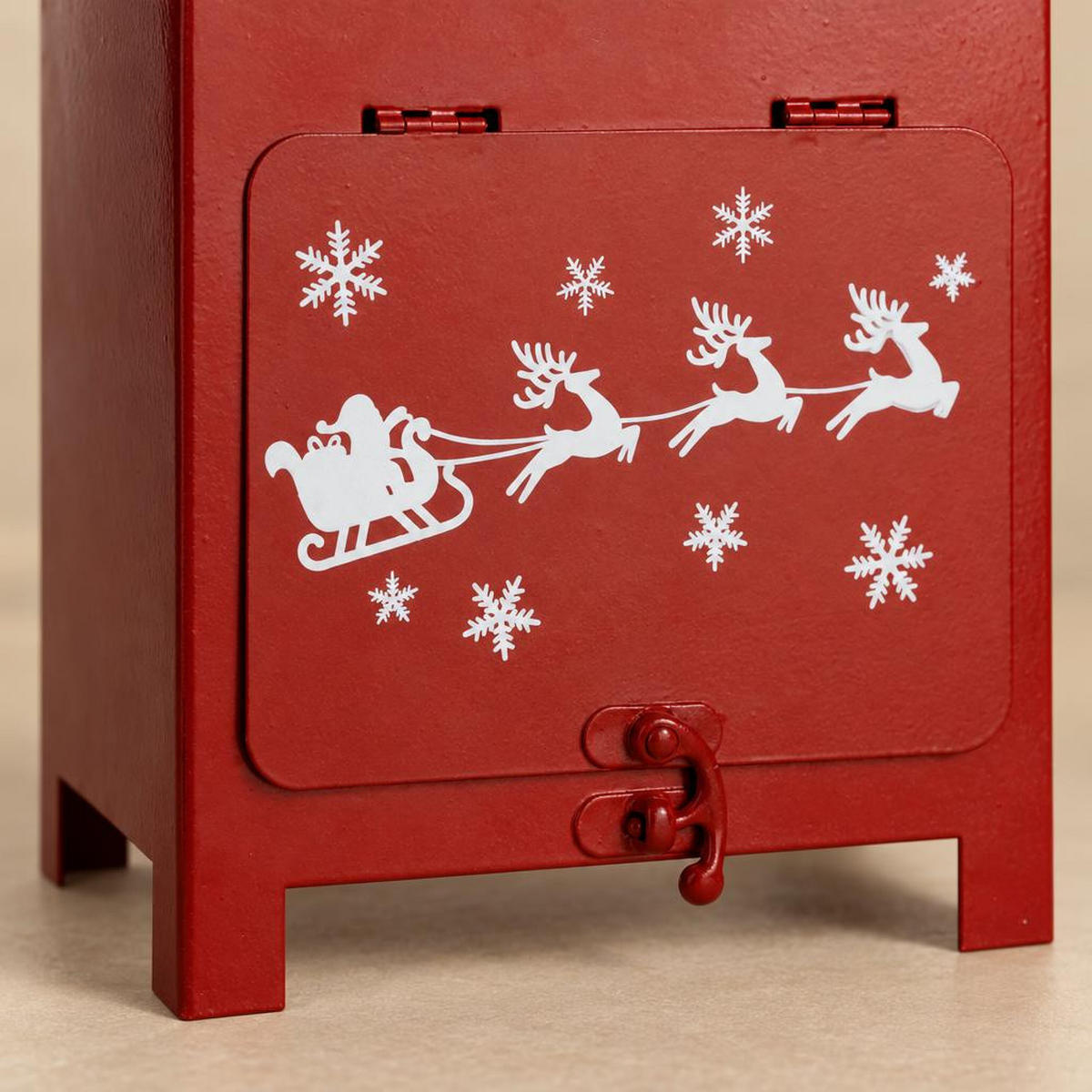 BRIEFKASTEN für Briefe an den Weihnachtsmann 11,5/15/23 cm - Rot, Metall (15/23/11.5cm) - Home Styling Collection