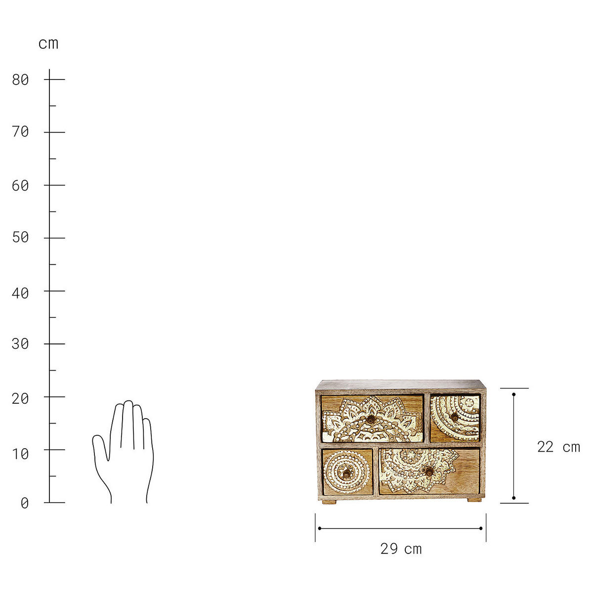 DEKO-SCHRANK Bali - Goldfarben, Holz (11/29/22cm) - Butlers