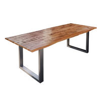 ESSTISCH DORA U - Beige/Silberfarben, Holz/Metall (100/200/77cm) - SAM