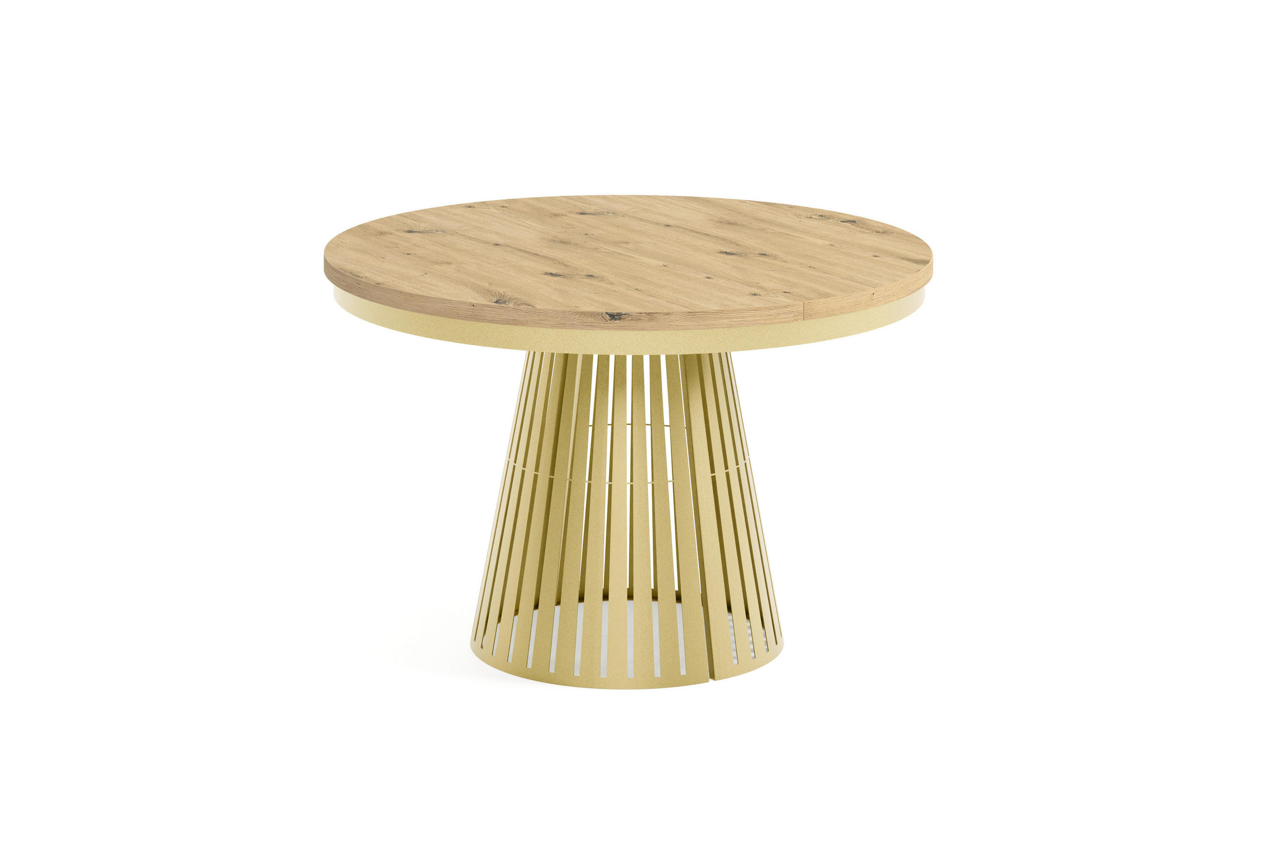 ESSTISCH Cone Bis - Goldfarben/Eiche Artisan, Holzwerkstoff/Metall (120/120/76cm) - Meblini
