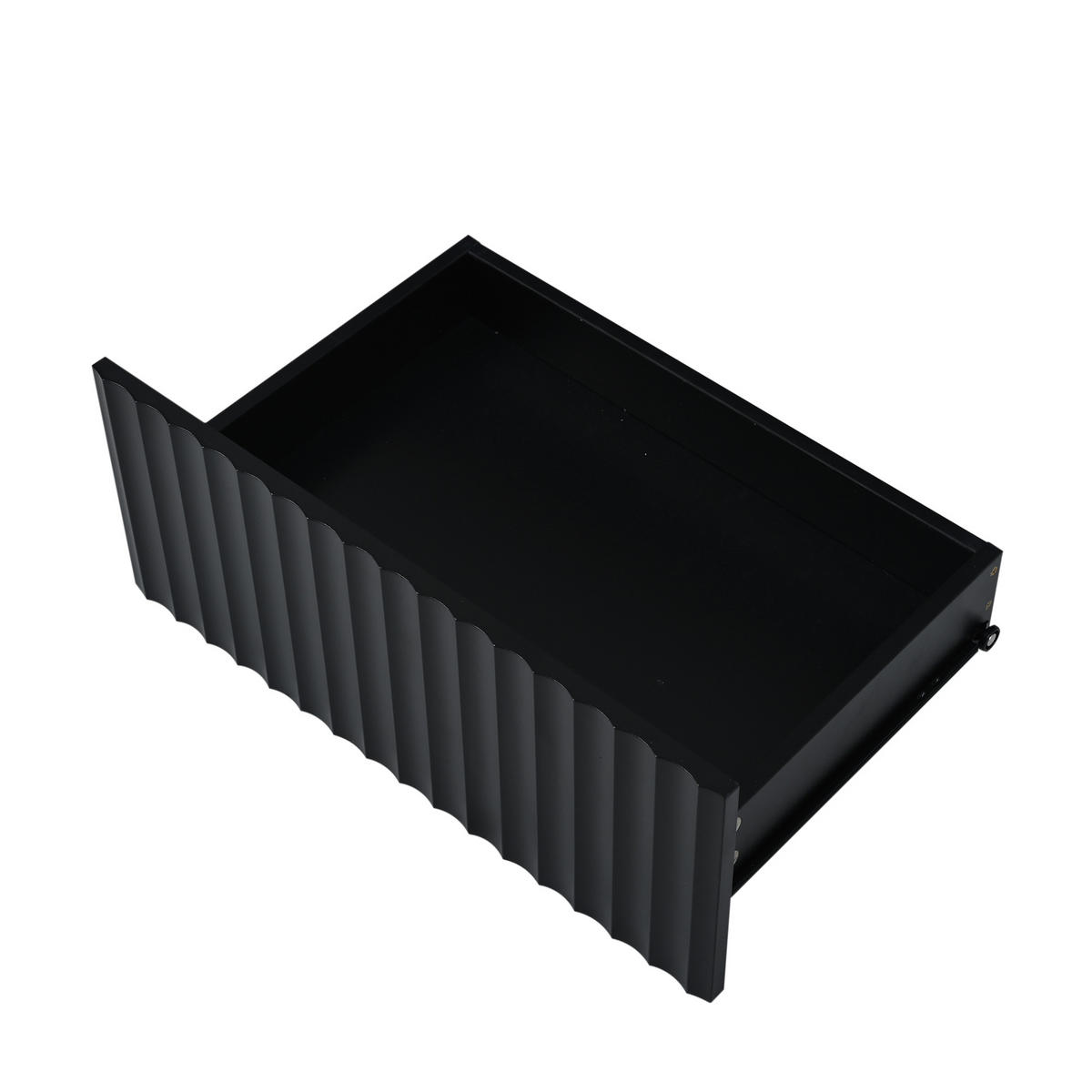 COUCHTISCH in Schwarz mit Schubladen und LED-Lichtleiste für Wohnzimmer, B100/T50/H45 cm - Schwarz, Holzwerkstoff/Metall (50/100/45cm) - STILVORA