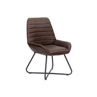 STUHL Echtleder (Büffel) 59 x 68 x 93 cm dunkelbraun IRON LABEL #16 - Dunkelbraun, Leder (59/93/68cm) - Massivmoebel24