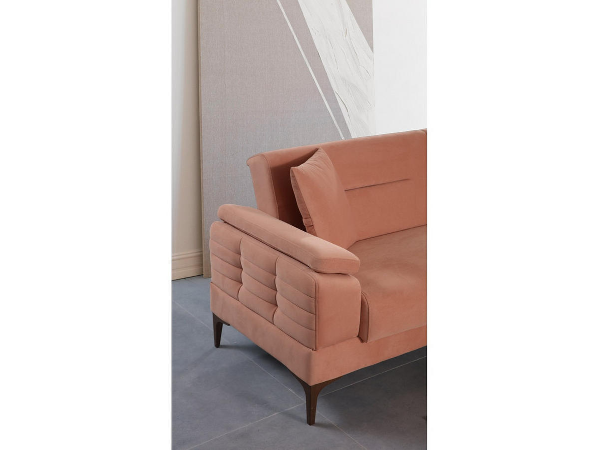 SOFA Eluna 3-Sitzer Mikrofaser Webstoff Braun - Braun, Kunststoff/Textil (230/85/90cm)