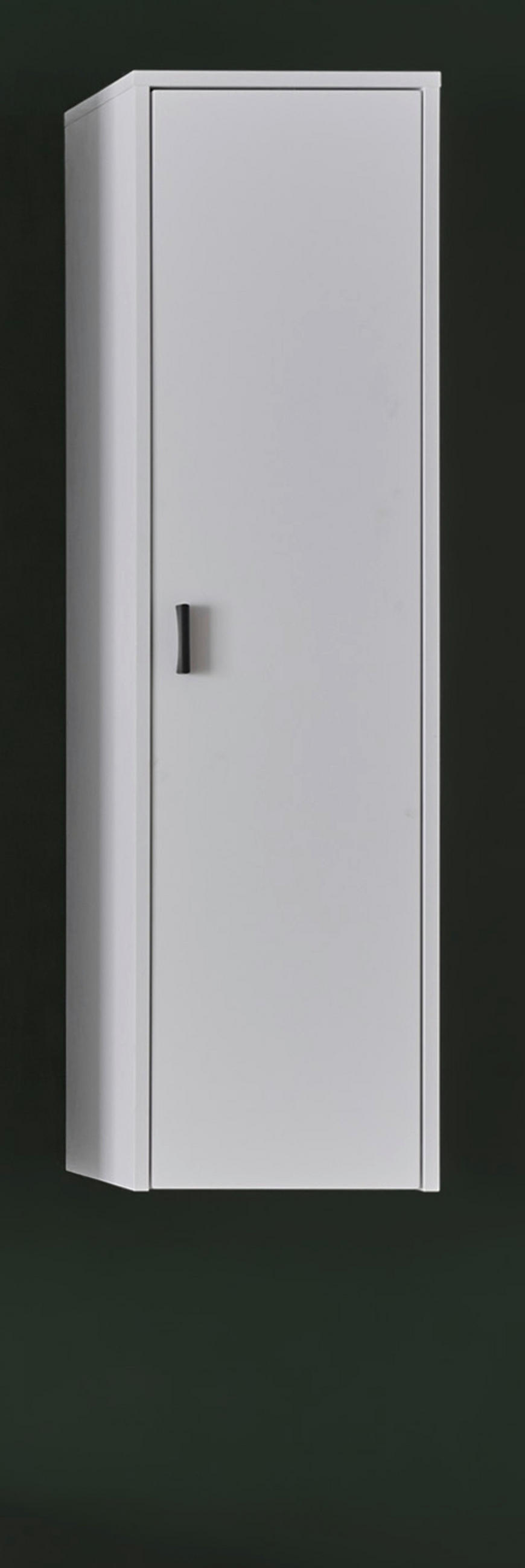 HÄNGESCHRANK weiß matt, Eiche 33 x 120 cm, Wohn- und Esszimmer Wandschrank mit Soft-Close - Eichefarben/Schwarz, Holzwerkstoff/Metall (33/120/30cm) - Furn.Design