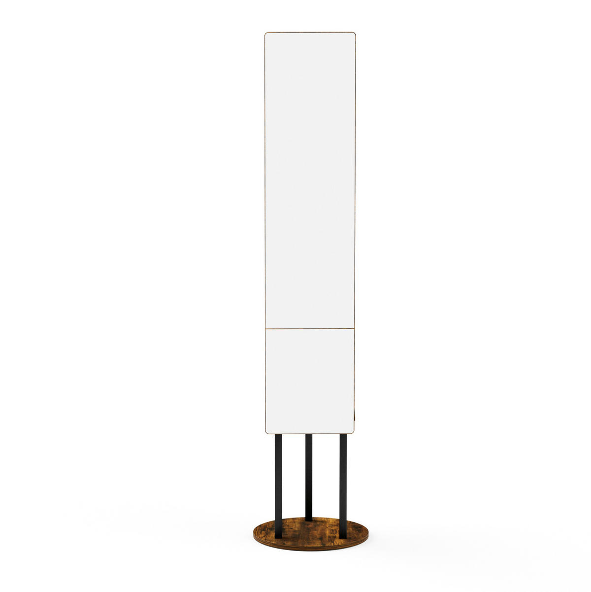 GARDEROBENSTÄNDER mit Ganzkörperspiegel 360° drehbar Schwarz Braun - Braun, Metall (40/174/40cm) - Beauniv